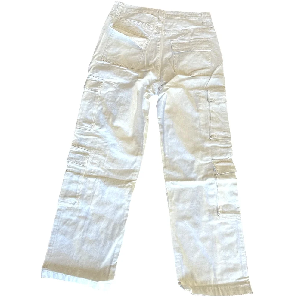 Superdown White Cargo Pants XL Baggy Wide Leg Streetwear Revolve $88 NEW - Picture 6 of 9
